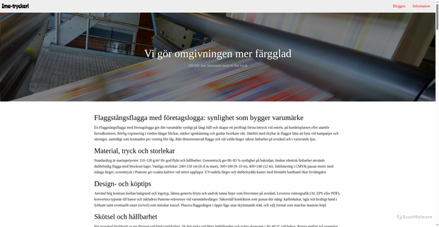 Security scan screenshot of https://ima-tryckeri.se