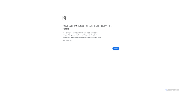 Security scan screenshot of https://leganto.hud.ac.uk