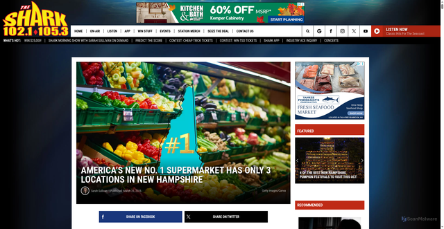 Security scan screenshot of https://shark1053.com/america-new-no-1-supermarket-3-locations-hampshire-costco/