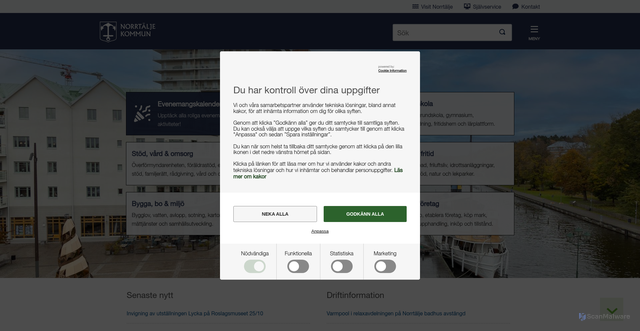 Security scan screenshot of https://www.norrtalje.se/