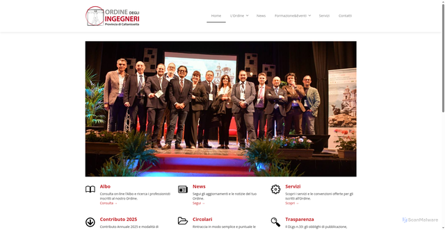 Security scan screenshot of https://www.ordineingegnericl.com/site/