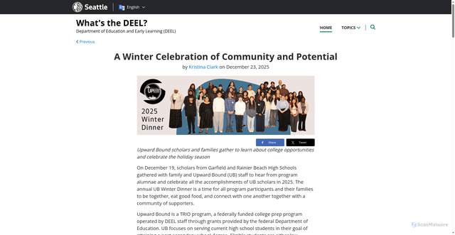 Security scan screenshot of https://education.seattle.gov/upward-bound-winter-celebration-2025/