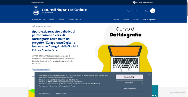 Security scan screenshot of https://www.comune.mugnanodelcardinale.av.it