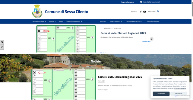 Security scan screenshot of https://www.comune.sessacilento.sa.it/
