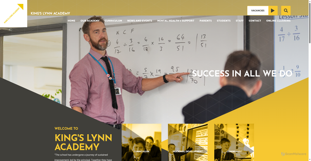 Security scan screenshot of https://www.kingslynnacademy.co.uk/