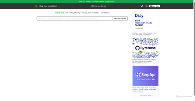 Security scan screenshot of https://star-history.com