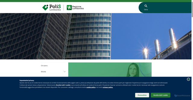 Security scan screenshot of https://www.polis.lombardia.it/