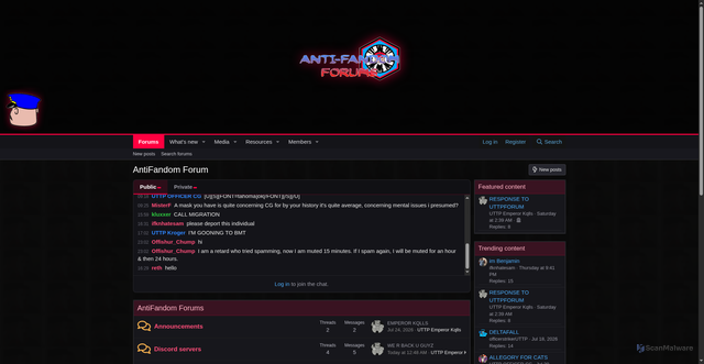 Security scan screenshot of http://antifandom.org#_xfUid-1-1785863784
