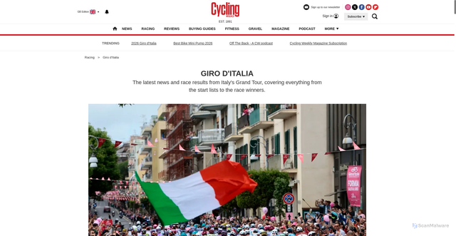 Security scan screenshot of https://www.cyclingweekly.com/racing/giro-ditalia