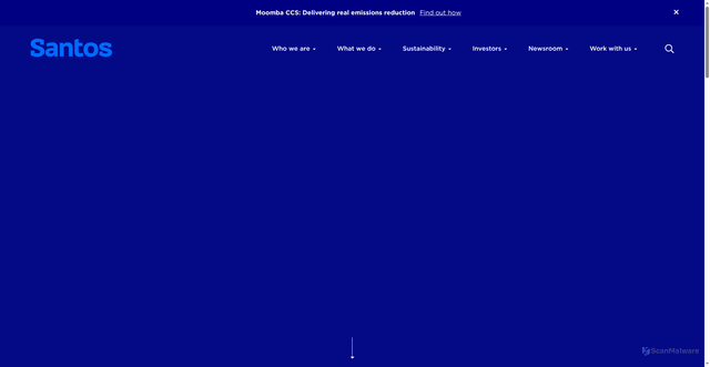 Security scan screenshot of https://santos.com