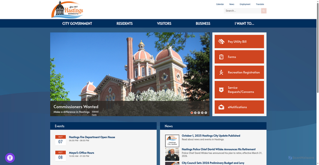 Security scan screenshot of https://www.hastingsmn.gov/