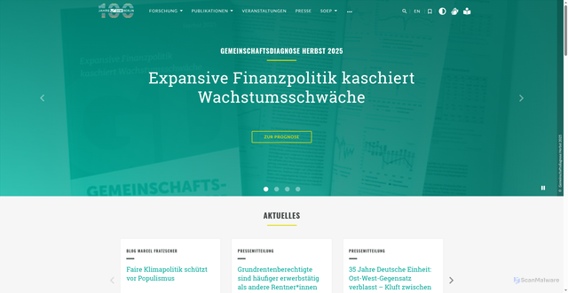 Security scan screenshot of https://www.diw.de/