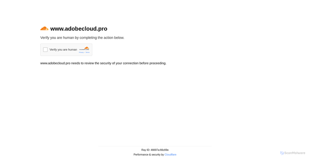 Security scan screenshot of http://www.adobecloud.pro/