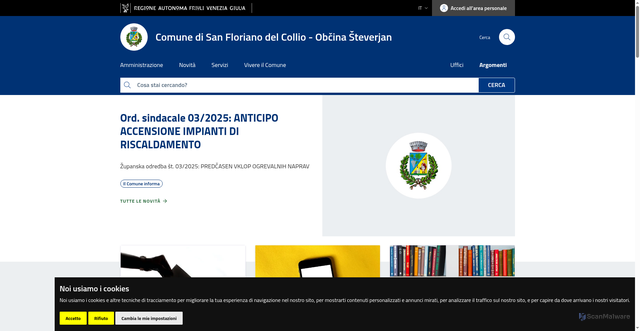 Security scan screenshot of https://www.comune.sanflorianodelcollio.go.it/