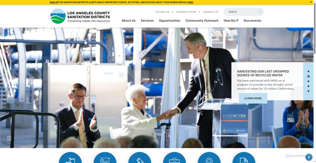 Security scan screenshot of https://www.lacsd.org/