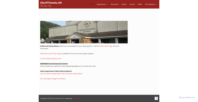 Security scan screenshot of https://torontooh.gov/