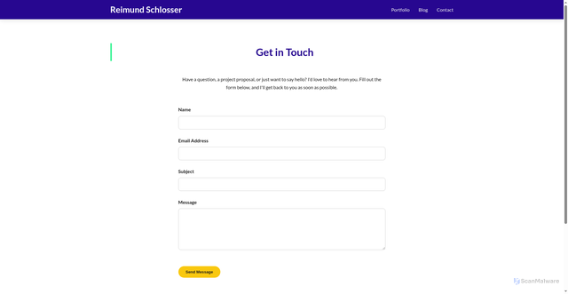 Security scan screenshot of https://reimundschlosser.com/contact
