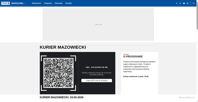 Security scan screenshot of https://warszawa.tvp.pl/619054/kurier-mazowiecki