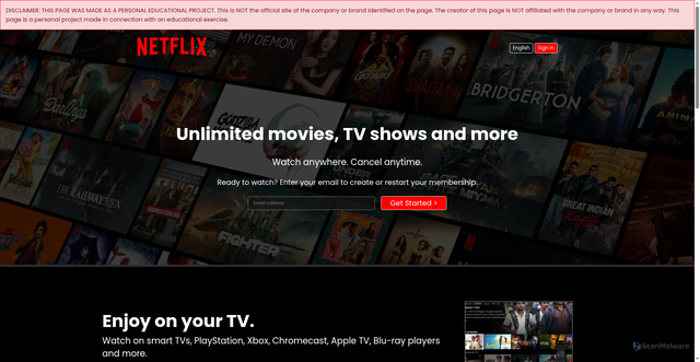 Security scan screenshot of http://netflixbymanoj.vercel.app/