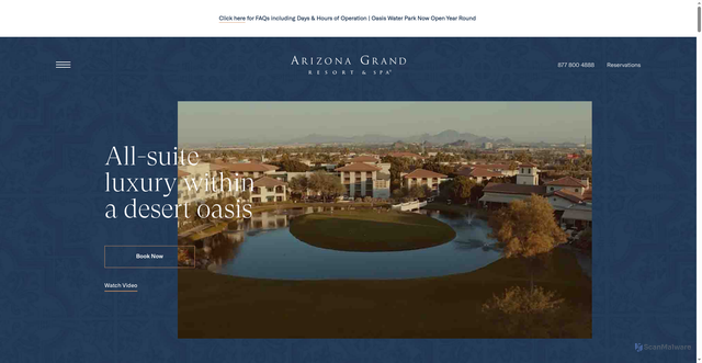 Security scan screenshot of https://arizonagrandresort.com