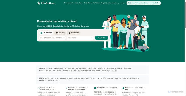 Security scan screenshot of https://miodottore.it