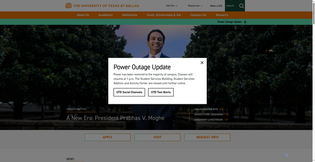 Security scan screenshot of https://www.utdallas.edu/