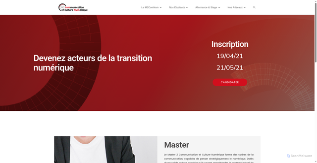 Security scan screenshot of https://mastercommunicationnumerique.fr
