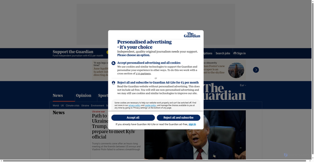 Security scan screenshot of https://www.theguardian.com/
