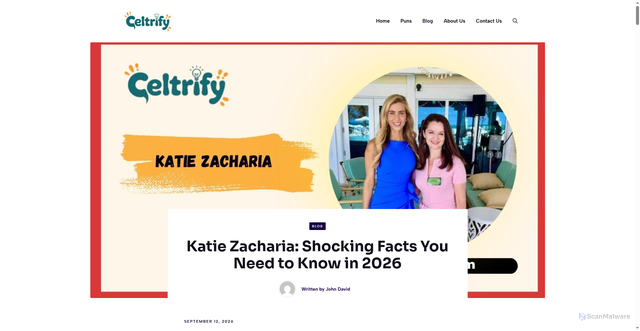 Security scan screenshot of https://celtrify.com/katie-zacharia/