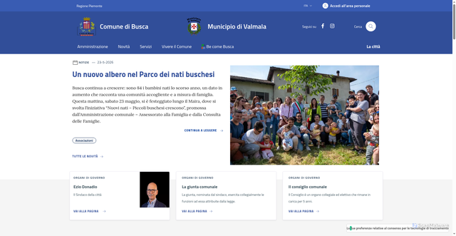 Security scan screenshot of https://www.comune.busca.cn.it