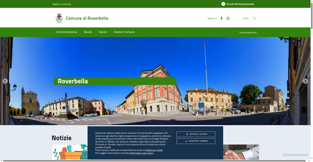 Security scan screenshot of https://www.comune.roverbella.mn.it/