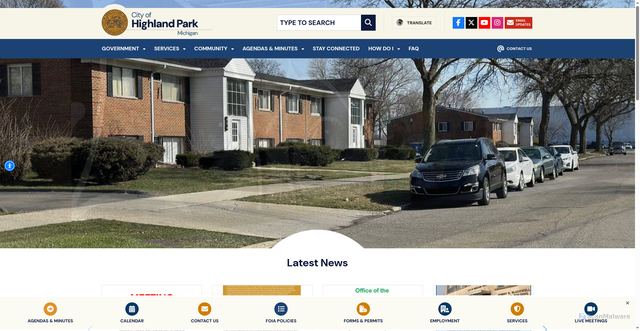 Security scan screenshot of https://highlandparkmi.gov/