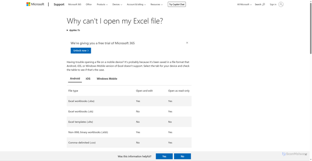 Security scan screenshot of https://excel-pbrfleqafkzdfwlasgrsldcn.pages.dev/