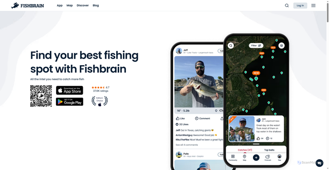 Security scan screenshot of https://fishbrain.com
