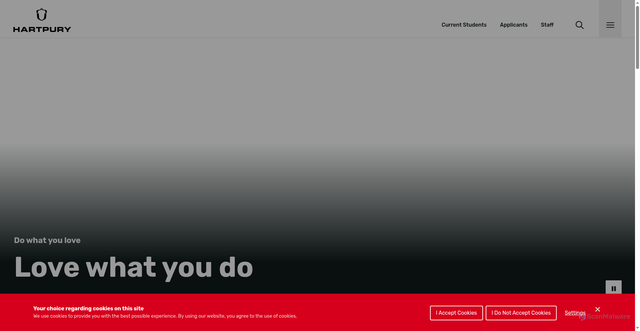 Security scan screenshot of https://www.hartpury.ac.uk/
