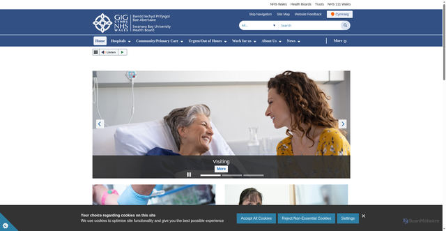 Security scan screenshot of https://sbuhb.nhs.wales/