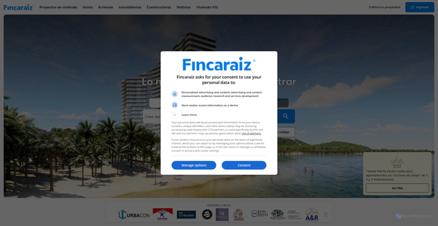 Security scan screenshot of https://www.fincaraiz.com.co
