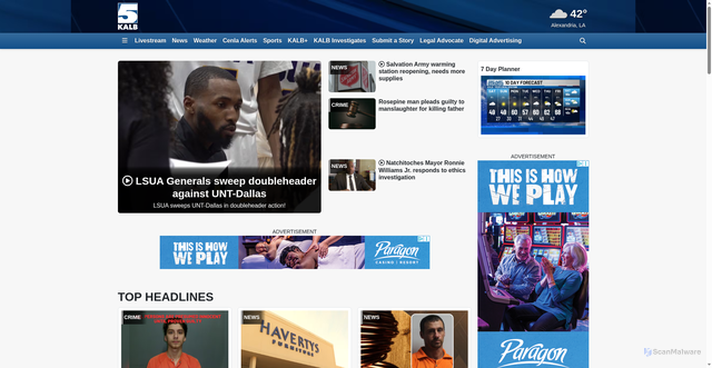 Security scan screenshot of https://kalb.com