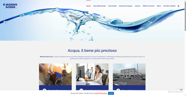 Security scan screenshot of https://www.mondoacqua.com/