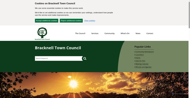 Security scan screenshot of https://www.bracknelltowncouncil.gov.uk/