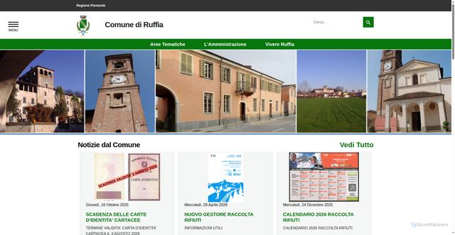 Security scan screenshot of https://www.comune.ruffia.cn.it