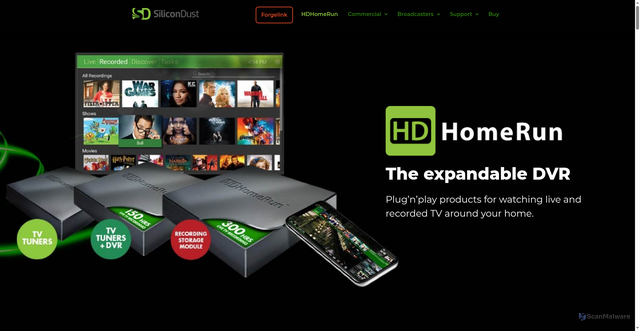 Security scan screenshot of https://hdhomerun.com