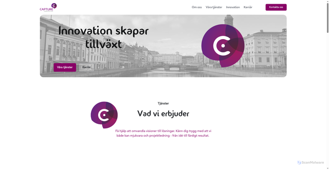 Security scan screenshot of https://captureinnovation.se