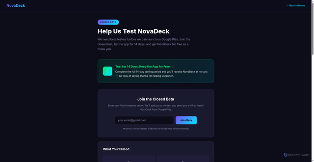 Security scan screenshot of https://nova-dev-studios.pages.dev/beta