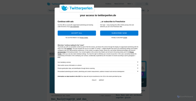 Security scan screenshot of https://www.twitterperlen.de