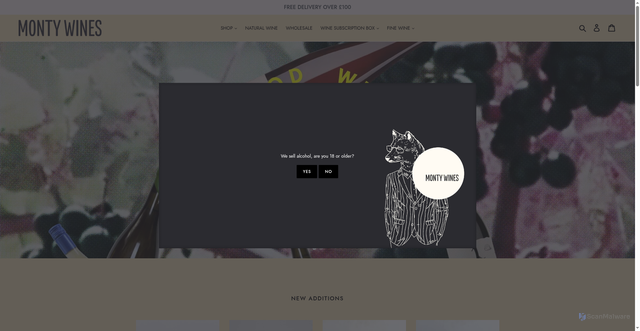 Security scan screenshot of https://montywines.co.uk