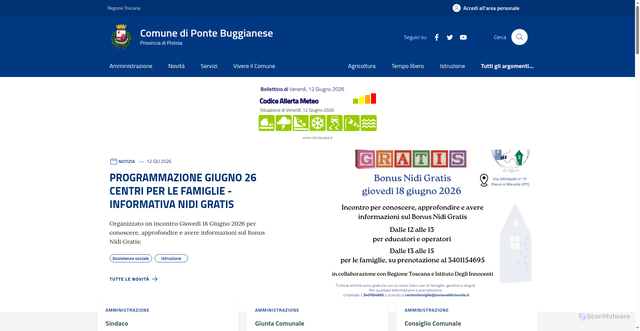 Security scan screenshot of https://www.comune.ponte-buggianese.pt.it