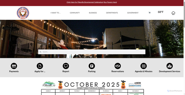 Security scan screenshot of https://pikevilleky.gov/