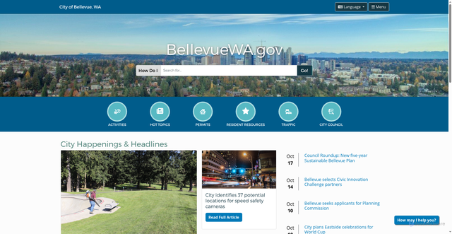 Security scan screenshot of https://bellevuewa.gov/