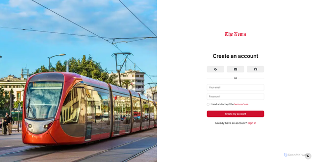 Security scan screenshot of https://shimindaily.com/sign-up.html